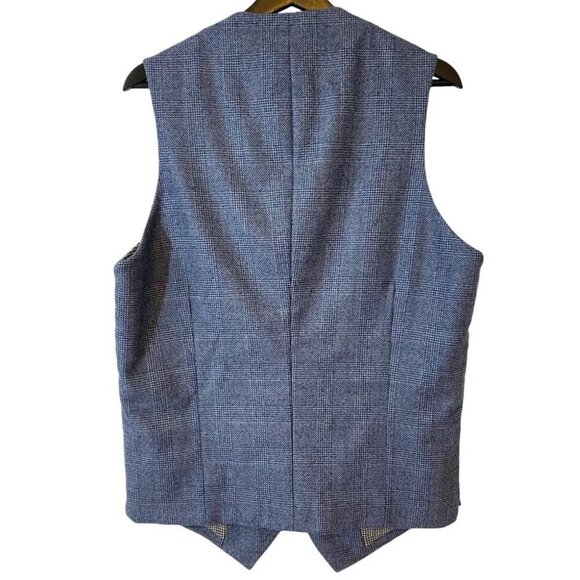 Tailored Blue Grey Formal Tweed Vest or Waistcoat - Picture 3 of 17